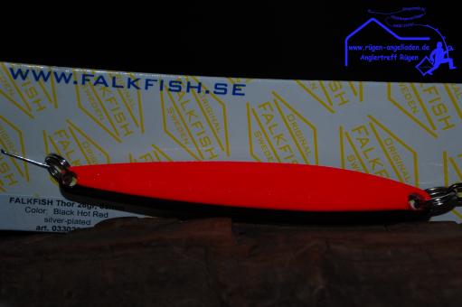 Falkfish Thor - Meerforellenblinker - Black Hot Red 26 g - Stralsund Rügen Altenkirchen Glowe Mefo Lachs Hecht  Wolfsbarsch Dänemark Holland 