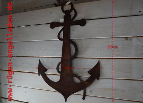 Anker - Metall Rost - maritime Wand Deko - Deko Schild  - Hobby Angler Segler Gsrten Laube  Geschenkidee - Anchor 50cm x 33cm 