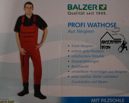 Balzer Profi Neopren Wathose 40/41  - Jede Hose wird nach der Fertigstellung einzeln auf Wasserdichtigkeit geprüft 