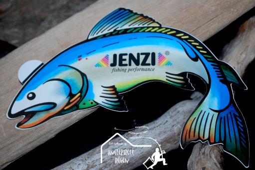 Aufkleber - Angelaufkleber - Fishing - Sticker - Angel Aufkleber Angler - Fisch - Jenzi Fisch -  16 cm x 12cm 