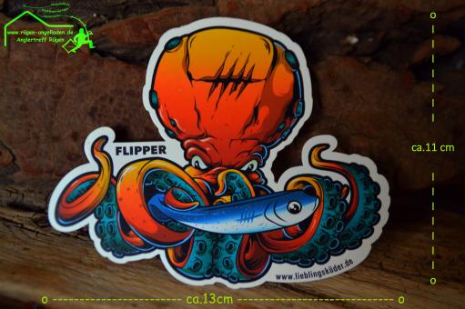Aufkleber - Angelaufkleber - Fishing - Sticker - Angel Aufkleber Angler - Fisch - - Lieblingsköder Flipper 13cm x 11cm 