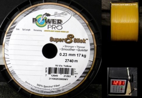 Power Pro super 8 slick Hi-Vis Yellow0,23 mm 17kg 