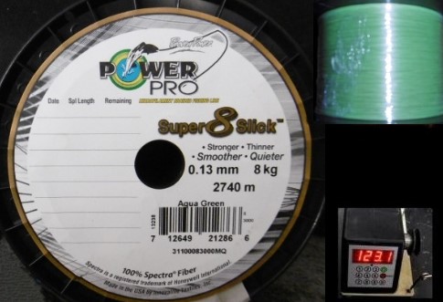 Power Pro super 8 slick Hi-Vis Aqua Green 0,13 mm 8 kg 