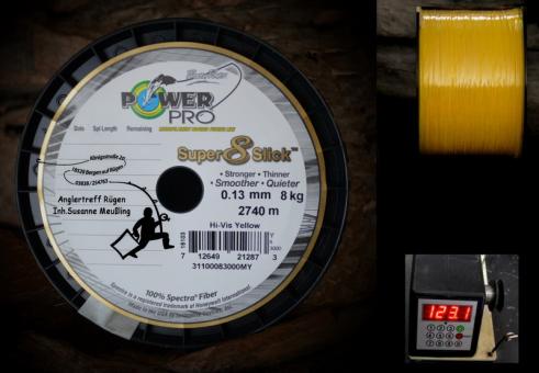Power Pro super 8 slick Hi-Vis Yellow0,13 mm 8 kg 
